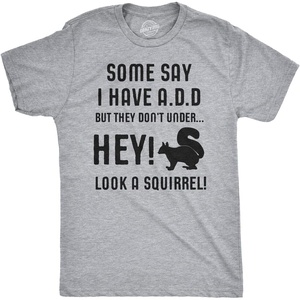 Mens Funny Animal Shirts Crazy Polar Bear Goat Flip Squirrel Hunter and Crow Animal Graphic Tees | Funny T Shirts, Graphic Apparel for Men, Cool Political Short Sleeve, Soft Cotton Blend, Novelty Tees for Guys(Light Heather Grey – Add Squirrel)