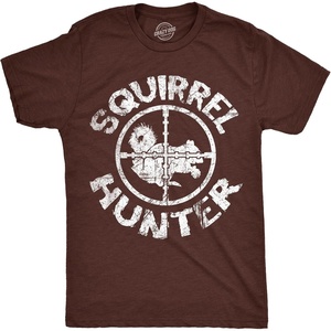 Mens Funny Animal Shirts Crazy Polar Bear Goat Flip Squirrel Hunter and Crow Animal Graphic Tees | Funny T Shirts, Graphic Apparel for Men, Cool Political Short Sleeve, Soft Cotton Blend, Novelty Tees for Guys(Brown)