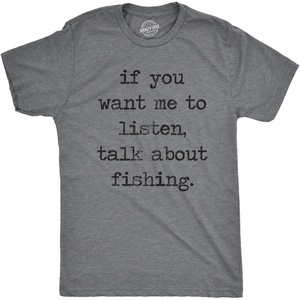 Mens Size Matters Funny Fishing Novelty Sarcastic Tee Guys Gift | Funny T Shirts, Graphic Apparel for Men, Cool Fishing Short Sleeve, Sarcastic, Soft Cotton Blend, Novelty Tees for Guys(Dark Heather Grey – Listen)