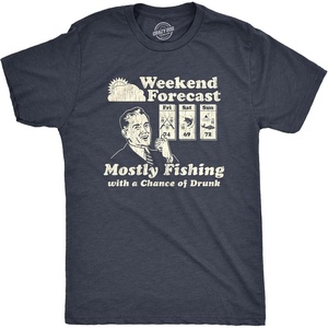 Mens Size Matters Funny Fishing Novelty Sarcastic Tee Guys Gift | Funny T Shirts, Graphic Apparel for Men, Cool Fishing Short Sleeve, Sarcastic, Soft Cotton Blend, Novelty Tees for Guys(Heather Navy – Forecast)