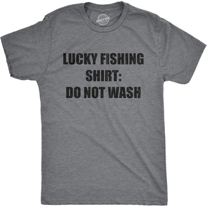 Mens Size Matters Funny Fishing Novelty Sarcastic Tee Guys Gift | Funny T Shirts, Graphic Apparel for Men, Cool Fishing Short Sleeve, Sarcastic, Soft Cotton Blend, Novelty Tees for Guys(Dark Heather Grey – Lucky)