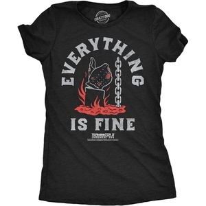Womens Terminator 2 Judgement Day (Tm) T Shirts Retro Movie Tees(Heather Black – Everything is Fine)
