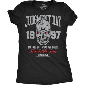 Womens Terminator 2 Judgement Day (Tm) T Shirts Retro Movie Tees(Heather Black – Judgement Day 1997)