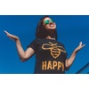 Womens Funny Animal T Shirts Cute and Sarcastic Nature Tees for Women(Heather Black – Bee Happy)