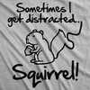 Womens Funny Animal T Shirts Cute and Sarcastic Nature Tees for Women(Light Heather Grey – Distracted)