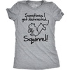 Womens Funny Animal T Shirts Cute and Sarcastic Nature Tees for Women(Light Heather Grey – Distracted)