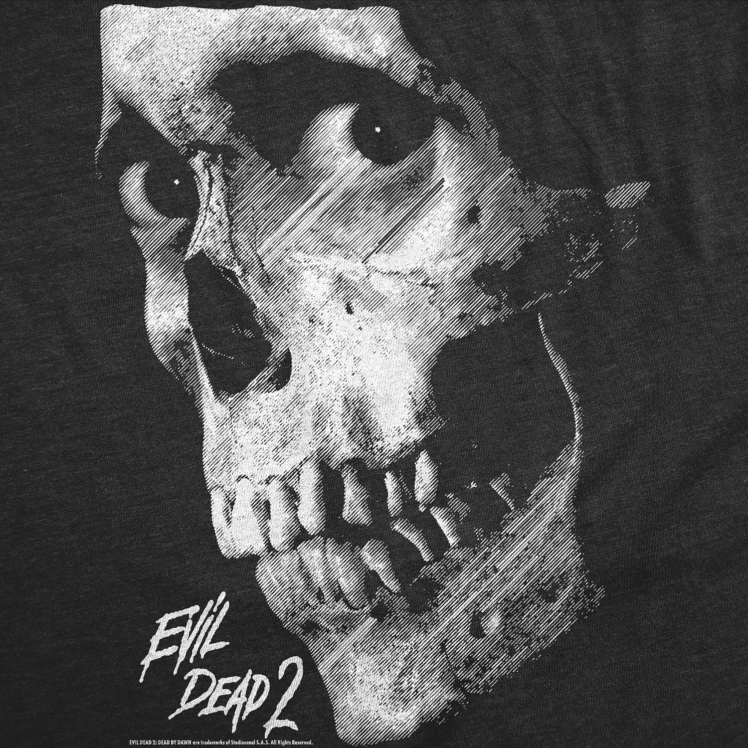 image:imageMens Evil Dead 2 T Shirts Funny Horror Movie Tees for Guys Funny T Shirts Halloween Apparel for Men Cool Movie Short Sleeve Soft Cotton Blend Novelty Tees for GuysHeather Black Evil Dead 2 Skull