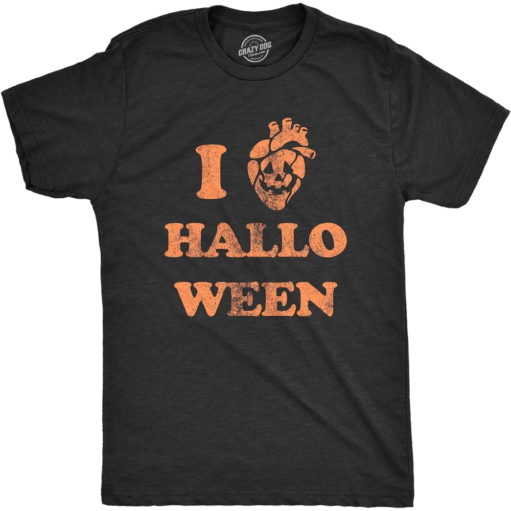image:imageMens Funny Halloween Shirts Spooky Scary October Tees for Guys  Funny T Shirts Halloween Apparel for Men Cool Short Sleeve Soft Cotton Blend Novelty Tees for GuysHeather Black  Halloween