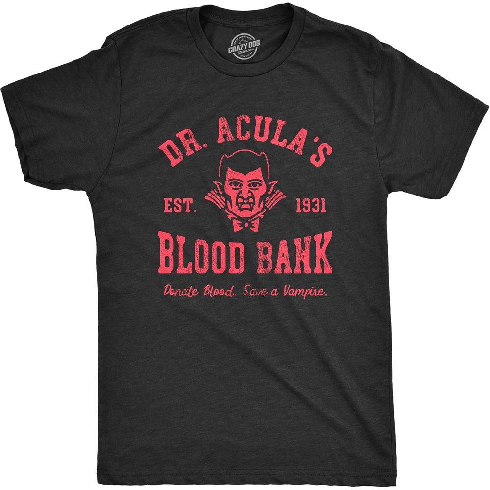 image:imageMens Funny Halloween Shirts Spooky Scary October Tees for Guys  Funny T Shirts Halloween Apparel for Men Cool Short Sleeve Soft Cotton Blend Novelty Tees for GuysHeather Black  Dr Acula