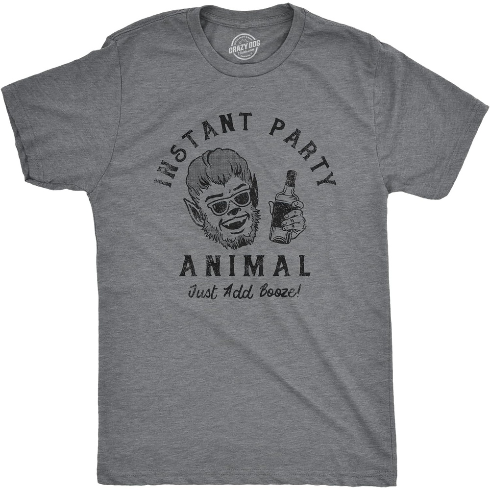 image:imageMens Funny Halloween Shirts Spooky Scary October Tees for Guys  Funny T Shirts Halloween Apparel for Men Cool Short Sleeve Soft Cotton Blend Novelty Tees for GuysDark Heather Grey  Animal