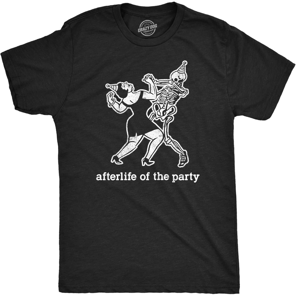 image:imageMens Funny Halloween Shirts Spooky Scary October Tees for Guys Funny T Shirts Halloween Apparel for Men Cool Short Sleeve Soft Cotton Blend Novelty Tees for GuysHeather Black Afterlife