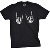 Mens Heavy Metal Bones Hands T Shirt Funny Rock On Tee | Funny T Shirts, Halloween Apparel for Men, Cool Music Short Sleeve, Soft Cotton Blend, Novelty Tees for Guys(Black)