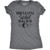 Womens There’s A Little Witch in All of Us Halloween T Shirt | Funny T Shirts, Halloween Tops for Women, Cool Top, Soft Cotton Blend, Women’s Novelty Tees(Dark Heather Grey)