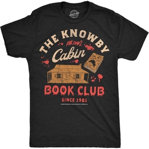 Mens Evil Dead 2 T Shirts Funny Horror Movie Tees for Guys | Funny T Shirts, Halloween Apparel for Men, Cool Movie Short Sleeve, Soft Cotton Blend, Novelty Tees for Guys(Heather Black – Knowby Cabin Book Club)