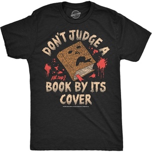 Mens Evil Dead 2 T Shirts Funny Horror Movie Tees for Guys | Funny T Shirts, Halloween Apparel for Men, Cool Movie Short Sleeve, Soft Cotton Blend, Novelty Tees for Guys(Heather Black – Judge Book Cover)