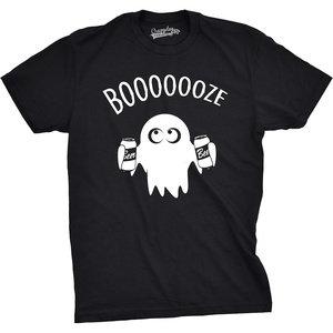 Mens Funny Halloween Shirts Spooky Scary October Tees for Guys | Funny T Shirts, Halloween Apparel for Men, Cool Short Sleeve, Soft Cotton Blend, Novelty Tees for Guys(Heather Black – Booooze)