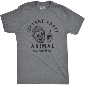 Mens Funny Halloween Shirts Spooky Scary October Tees for Guys | Funny T Shirts, Halloween Apparel for Men, Cool Short Sleeve, Soft Cotton Blend, Novelty Tees for Guys(Dark Heather Grey – Animal)