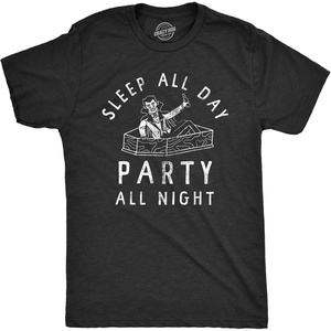 Mens Funny Halloween Shirts Spooky Scary October Tees for Guys | Funny T Shirts, Halloween Apparel for Men, Cool Short Sleeve, Soft Cotton Blend, Novelty Tees for Guys(Heather Black – Sleep)