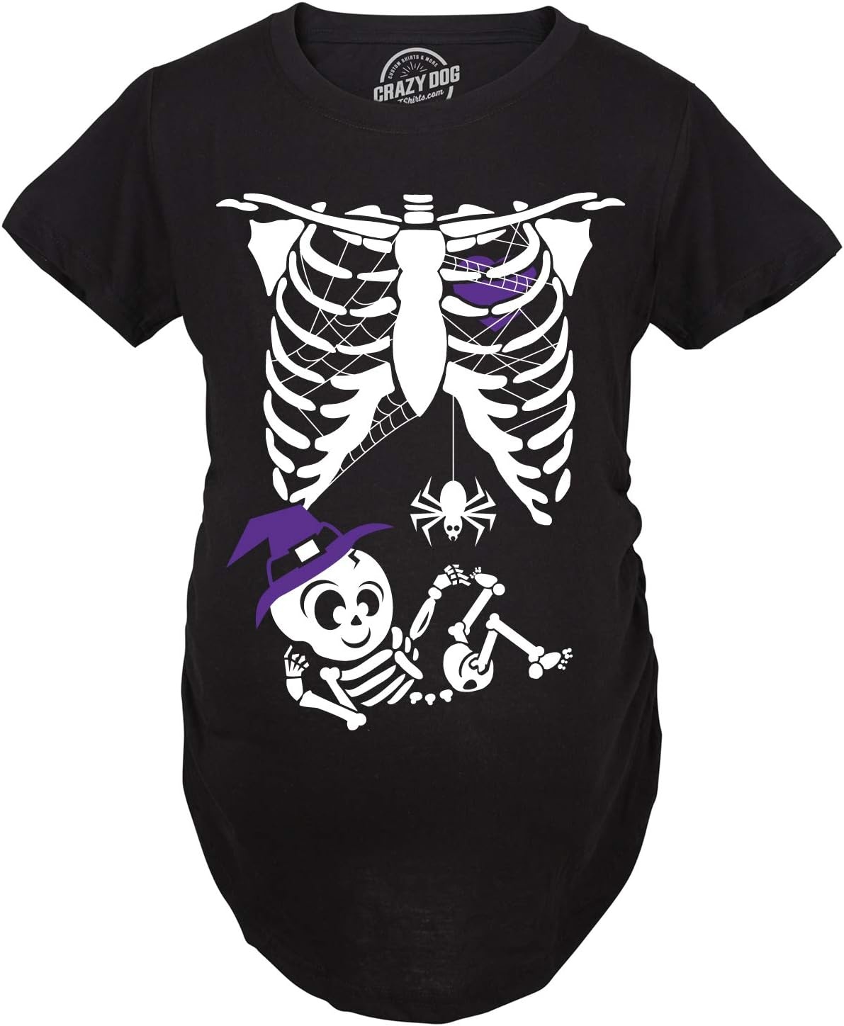 image:imageMaternity Skeleton Baby Halloween Pregnancy Announcement T Shirt Funny Graphic Pregnancy Tee Halloween Maternity Wear Cool Short Sleeve Ruched stretchy soft Maternity ShirtsWitch