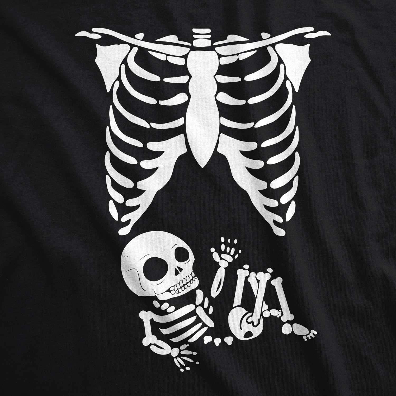 image:imageMaternity Skeleton Baby Halloween Pregnancy Announcement T Shirt Funny Graphic Pregnancy Tee Halloween Maternity Wear Cool Short Sleeve Ruched stretchy soft Maternity ShirtsGlowing Ink Skeleton