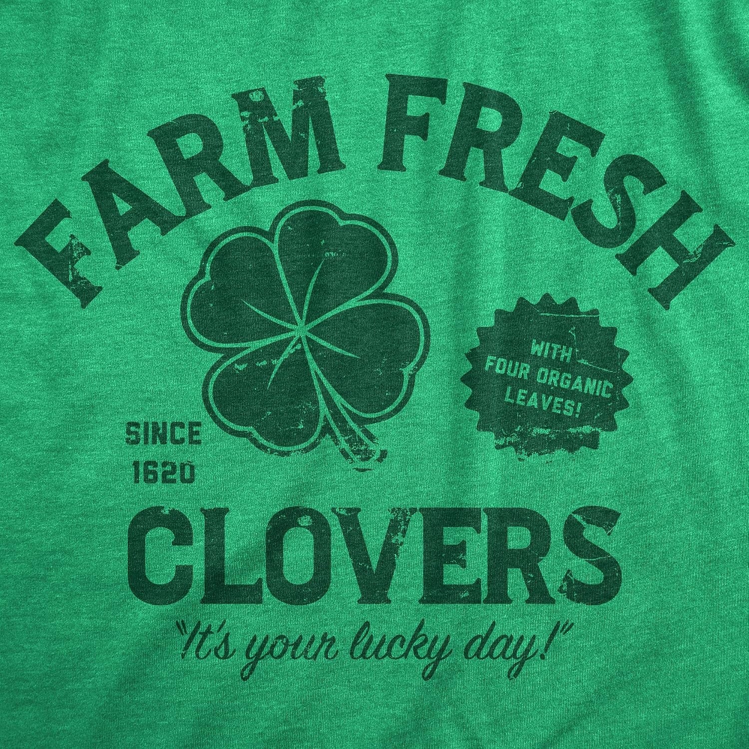image:imageMens Funny T Shirts Farm Fresh Clovers St Patricks Day Novelty Tee for Guys Funny T Shirts Saint Patricks Day Apparel for Men Cool Short Sleeve Soft Cotton Blend Novelty Tees for GuysHeather Green Clovers