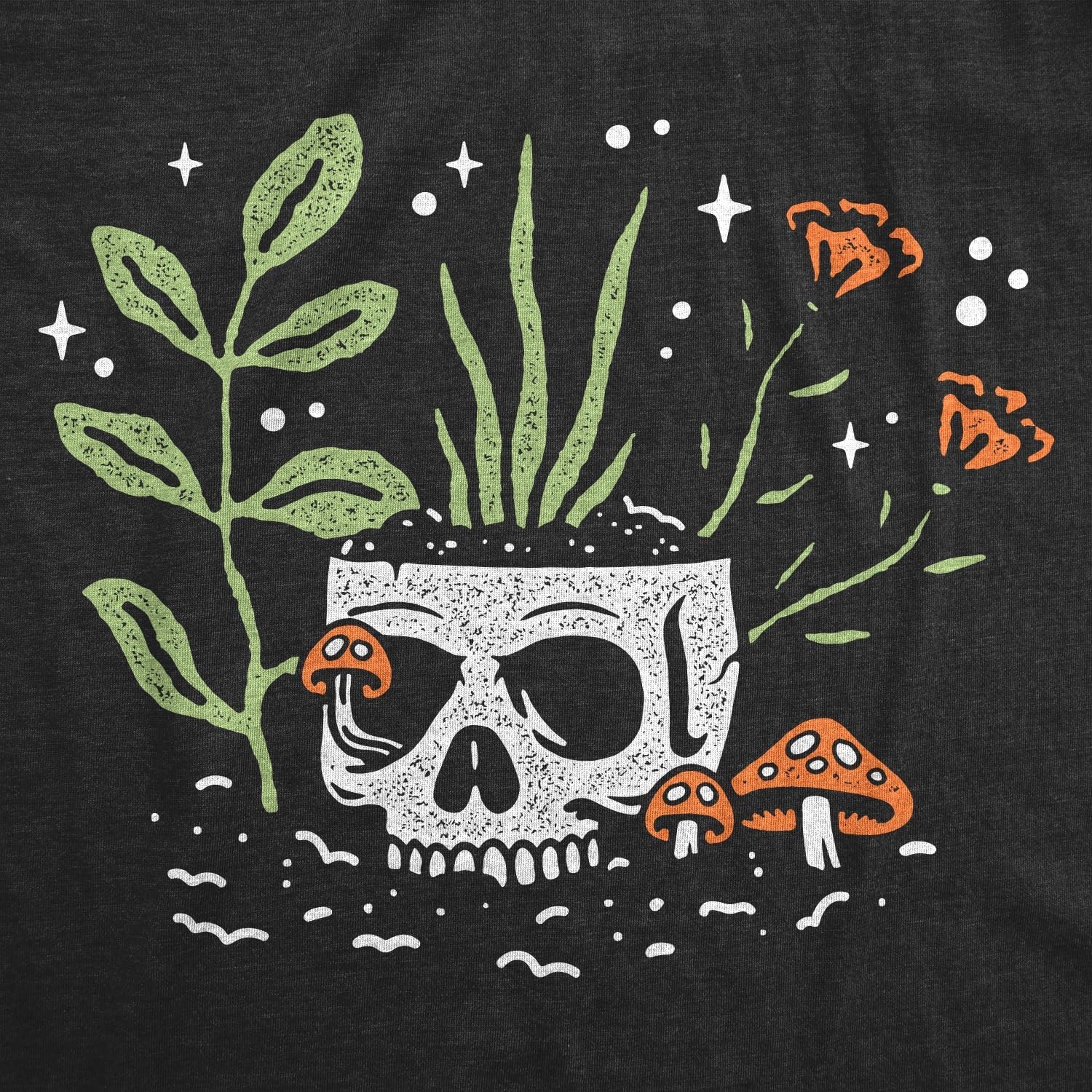 image:imageMens Skull Flowers T Shirt Funny Spooky House Plant Horticulture Lovers Tee for GuysHeather Black Skullflowers