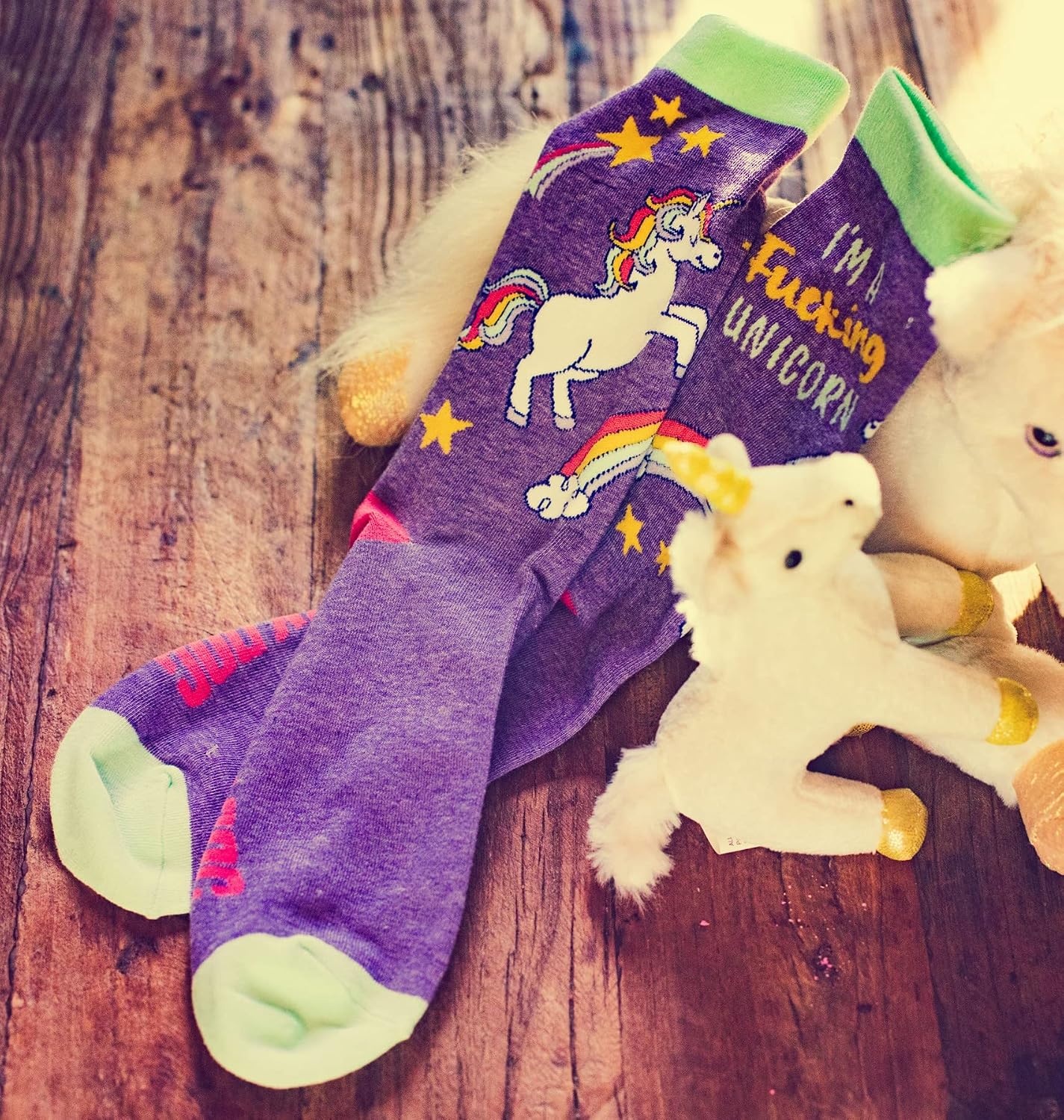 image:imageSarcastic Womens Socks with Funny Sayings and Crazy Language for Girls Funny Graphic Socks Graphic Sock Cool Sarcastic Sock Stretchy and Soft Novelty SocksF Unicorn
