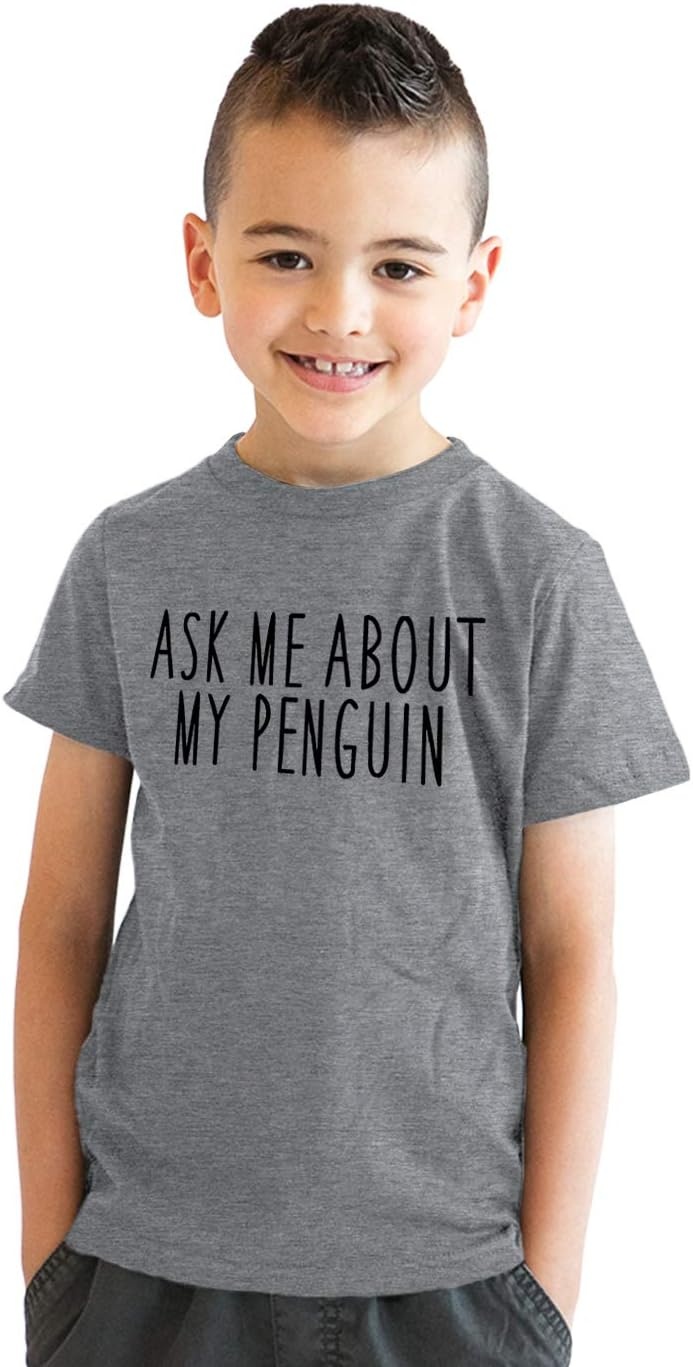 image:imageYouth Flip T Shirts Funny Childrens Tees with Unique Flip Design for Kids Funny Childrens Apparel Graphic Tops for Kid Cool Flip Short Sleeve Animal Soft Cotton Blend Novelty Tees for KidsPenguin