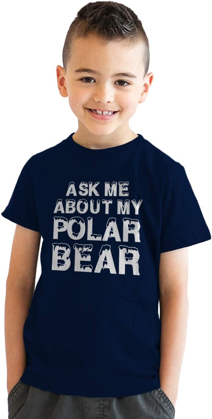 image:imageYouth Flip T Shirts Funny Childrens Tees with Unique Flip Design for Kids Funny Childrens Apparel Graphic Tops for Kid Cool Flip Short Sleeve Animal Soft Cotton Blend Novelty Tees for KidsPolar Bear