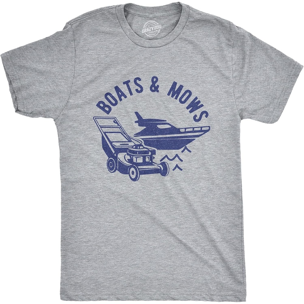 image:imageFunny Dad Shirts for Handyman Lawn and Garage Tees for Fathers Day  Mechanic Shirts for Dads Funny T Shirts Dad Joke Apparel for Men Cool Mechanic Short Sleeve Soft Cotton Blend NoveltyLight Heather Grey  Boats and Mows