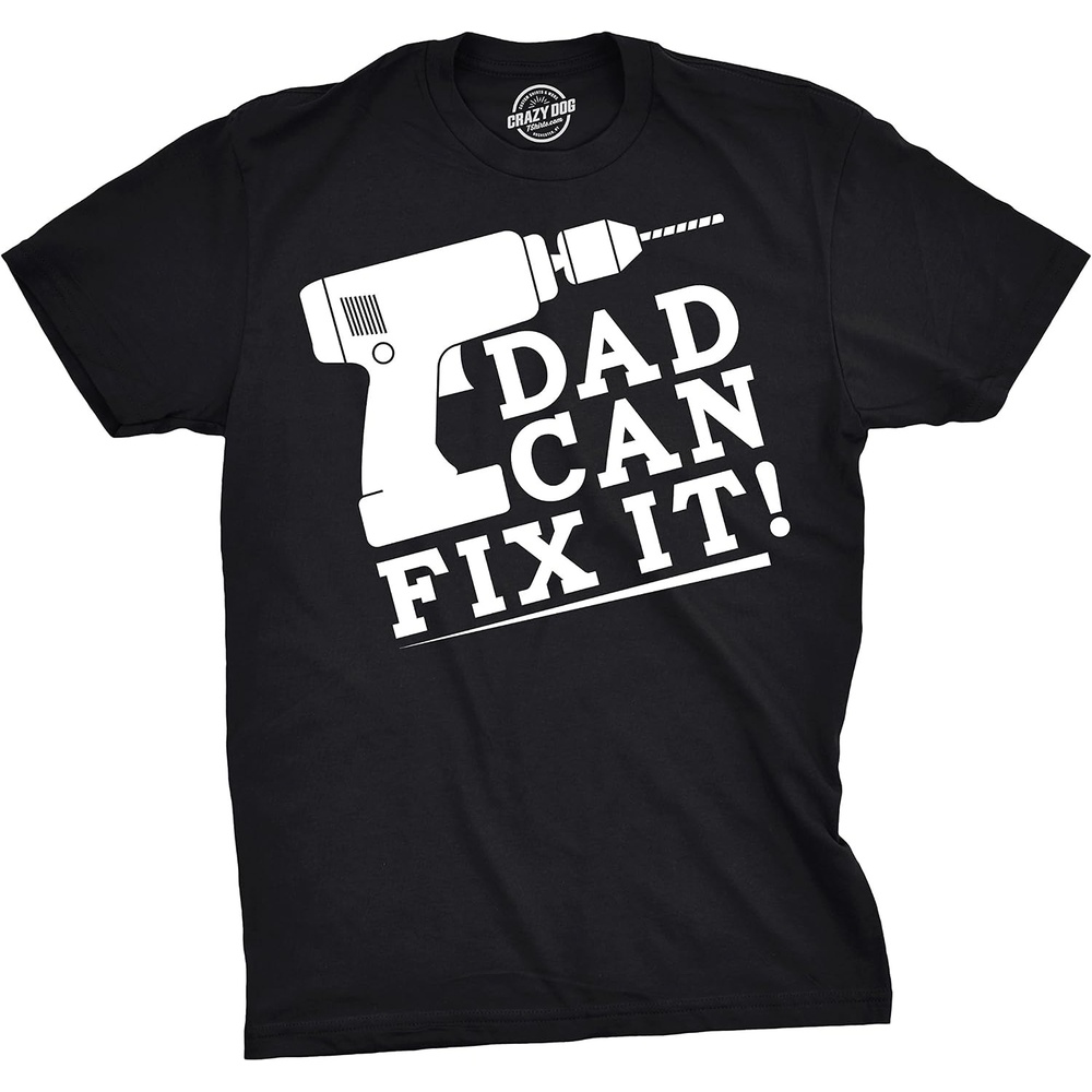 image:imageFunny Dad Shirts for Handyman Lawn and Garage Tees for Fathers Day Mechanic Shirts for Dads Funny T Shirts Dad Joke Apparel for Men Cool Mechanic Short Sleeve Soft Cotton Blend NoveltyHeather Black Dad Can Fix