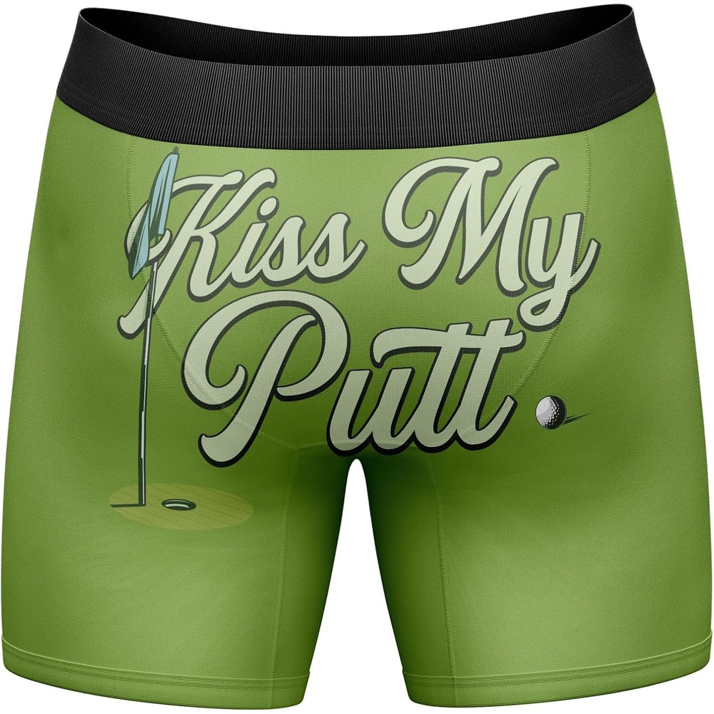 image:imageMens Funny Boxers Kiss My Putt Sarcastic Golf Novelty Underwear for Men Funny Graphic Boxers Graphic Cool Golf Sarcastic Soft Stretchy Cotton Blend for Comfort Mens Novelty Boxer BriefsGreen Kiss My Putt