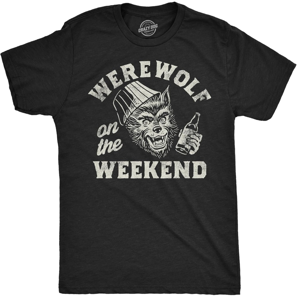 image:imageMens Funny T Shirts Werewolf On The Weekend Sarcastic Halloween Party Animal Tee for Men