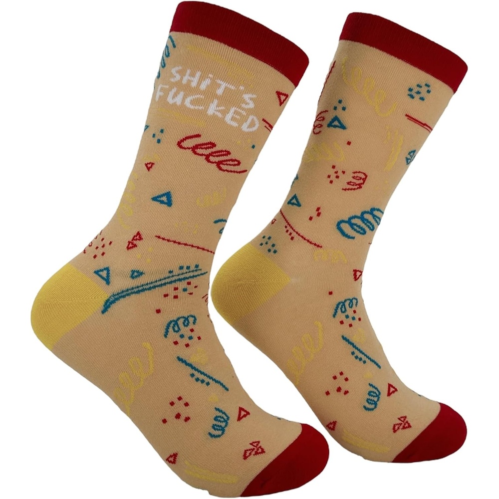 image:imageSarcastic Womens Socks with Funny Sayings and Crazy Language for Girls Funny Graphic Socks Graphic Sock Cool Sarcastic Sock Stretchy and Soft Novelty SocksS is Fed