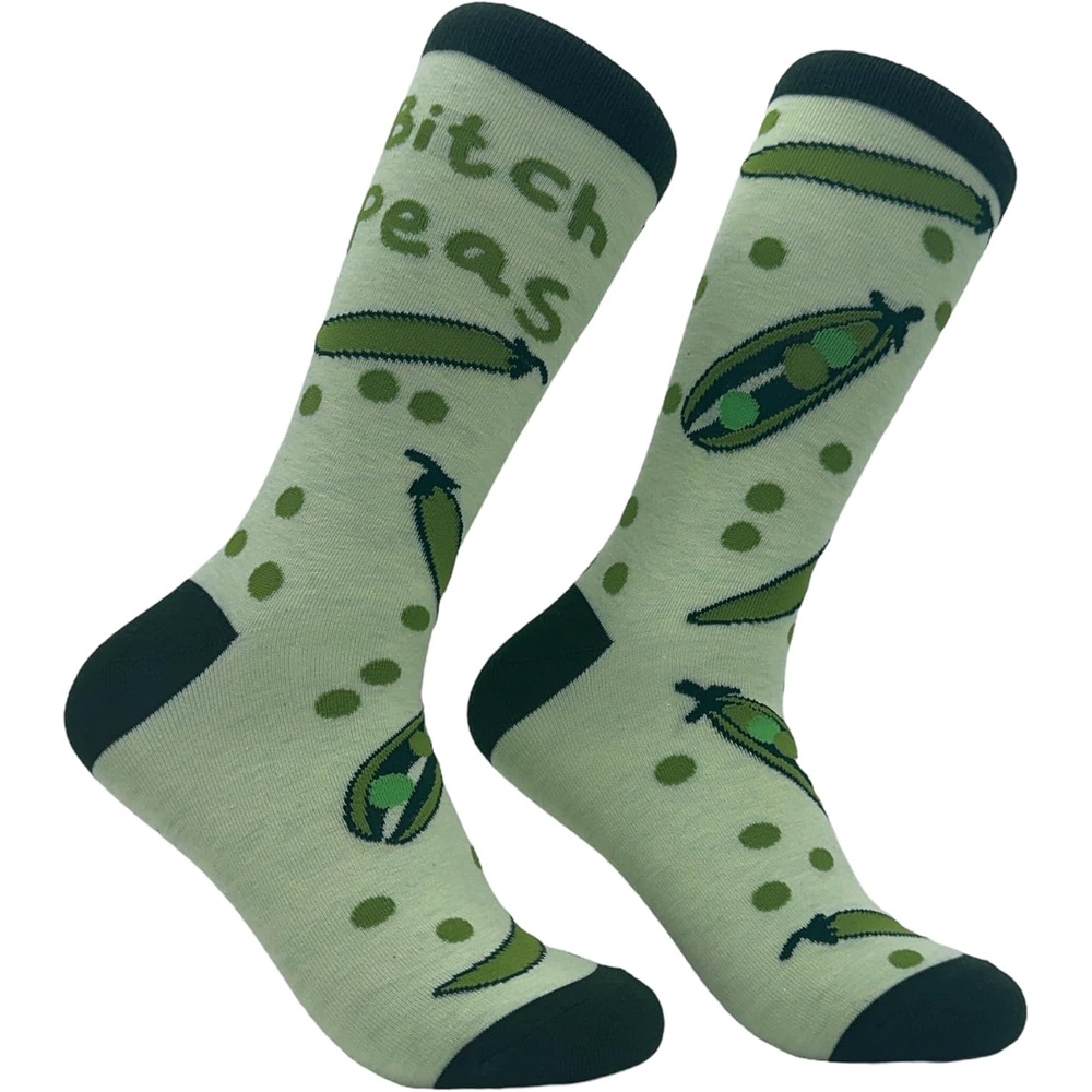 image:imageSarcastic Womens Socks with Funny Sayings and Crazy Language for Girls Funny Graphic Socks Graphic Sock Cool Sarcastic Sock Stretchy and Soft Novelty SocksB Peas