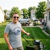 Funny Dad Shirts for Handyman Lawn and Garage Tees for Fathers Day | Mechanic Shirts for Dads, Funny T Shirts, Dad Joke Apparel for Men, Cool Mechanic Short Sleeve, Soft Cotton Blend, Novelty(Light Heather Grey – Boats and Mows)