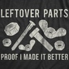 Funny Dad Shirts for Handyman Lawn and Garage Tees for Fathers Day | Mechanic Shirts for Dads, Funny T Shirts, Dad Joke Apparel for Men, Cool Mechanic Short Sleeve, Soft Cotton Blend, Novelty(Heather Black – Leftover Parts)
