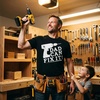 Funny Dad Shirts for Handyman Lawn and Garage Tees for Fathers Day | Mechanic Shirts for Dads, Funny T Shirts, Dad Joke Apparel for Men, Cool Mechanic Short Sleeve, Soft Cotton Blend, Novelty(Heather Black – Dad Can Fix)