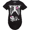 Maternity Skeleton Baby Halloween Pregnancy Announcement T Shirt | Funny Graphic Pregnancy Tee, Halloween Maternity Wear, Cool Short Sleeve, Ruched, stretchy, soft, Maternity Shirts(Baby Girl)