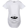 Maternity Skeleton Baby Halloween Pregnancy Announcement T Shirt | Funny Graphic Pregnancy Tee, Halloween Maternity Wear, Cool Short Sleeve, Ruched, stretchy, soft, Maternity Shirts(Mummy)