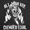 Mens All Men are Cremated Equal T Shirt Funny Halloween Party Tee for Guys(Heather Black)