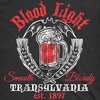 Mens Blood Light T Shirt Funny Halloween Beer Parody Vampire Tee for Guys | Funny T Shirts, Halloween Apparel for Men, Cool Adult Humor Short Sleeve, Soft Cotton Blend, Novelty Tees for Guys(Heather Black)