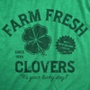 Mens Funny T Shirts Farm Fresh Clovers St Patricks Day Novelty Tee for Guys | Funny T Shirts, Saint Patrick’s Day Apparel for Men, Cool Short Sleeve, Soft Cotton Blend, Novelty Tees for Guys(Heather Green – Clovers)