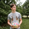 Mens My Butt Hurts Funny Easter Egg Chocolate Bunny T Shirt | Funny T Shirts, Easter Apparel for Men, Cool Sarcastic Short Sleeve, Soft Cotton Blend, Novelty Tees for Guys(Light Heather Grey)