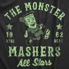 Mens The Monster Mashers All Stars T Shirt Funny Halloween Baseball Team Tee for Guys(Heather Black – Monster)