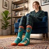 Sarcastic Womens Socks with Funny Sayings and Crazy Language for Girls | Funny Graphic Socks, Graphic Sock, Cool Sarcastic Sock, Stretchy and Soft, Novelty Socks(Flying F)