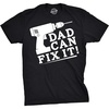 Funny Dad Shirts for Handyman Lawn and Garage Tees for Fathers Day | Mechanic Shirts for Dads, Funny T Shirts, Dad Joke Apparel for Men, Cool Mechanic Short Sleeve, Soft Cotton Blend, Novelty(Heather Black – Dad Can Fix)