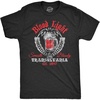 Mens Blood Light T Shirt Funny Halloween Beer Parody Vampire Tee for Guys | Funny T Shirts, Halloween Apparel for Men, Cool Adult Humor Short Sleeve, Soft Cotton Blend, Novelty Tees for Guys(Heather Black)