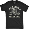 Mens Funny T Shirts Werewolf On The Weekend Sarcastic Halloween Party Animal Tee for Men
