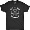 Mens Hang Out with Your Fangs Out T Shirt Funny Vampire Bat Halloween Novelty Tee(Heather Black)